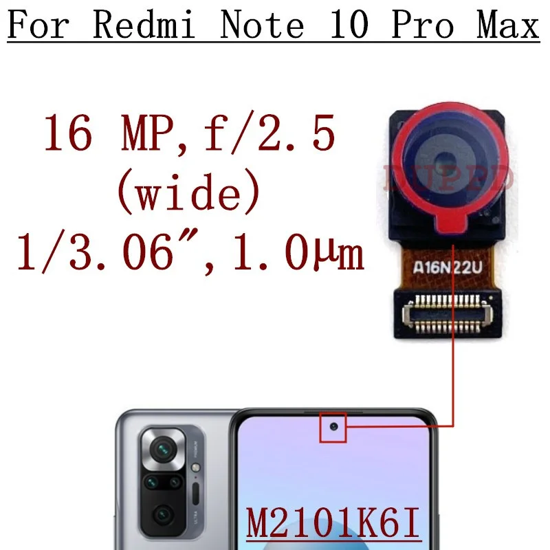 Rear Camera For Xiaomi Redmi Note 10 Pro Max M2101K6I Back Front Facing Main Wide Macro Depth Cameras Flex