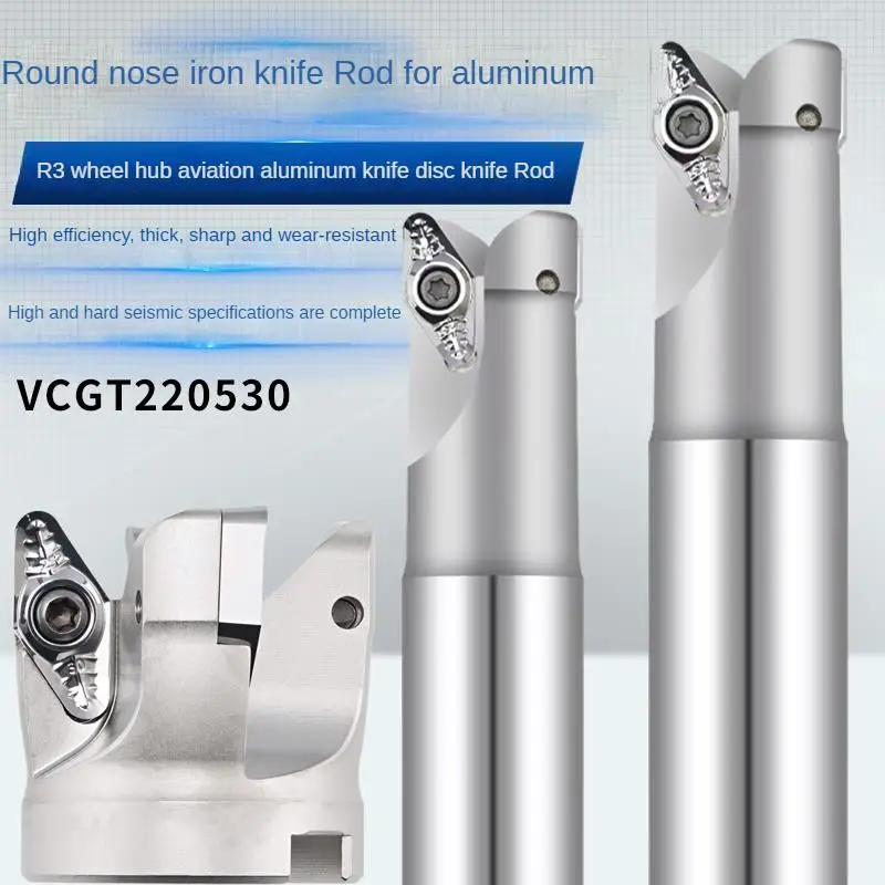 Fresa de aviónica R3 de aluminio SB90 para bujes de rueda de aleación de aluminio, con disco de fresado en ángulo recto VCGT22 para fresado de avance rápido y rugoso.