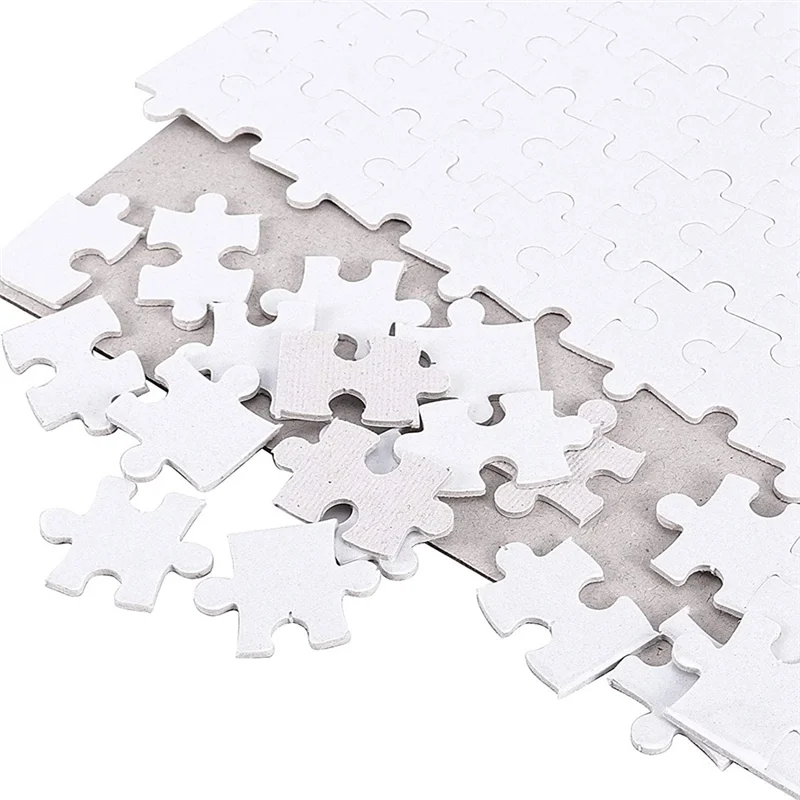 20 Sets Blank Sublimation A4 Jigsaw Puzzle with 120 Pcs DIY Heat Press Transfer Puzzle Pearl Puzzle Blank Puzzle