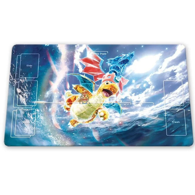 Card Pad Dragonite Tyranitar Garchomp Ptcg Diy Thickened Single Version Figures Anime Game Collection Battle Mat Gift for Friend