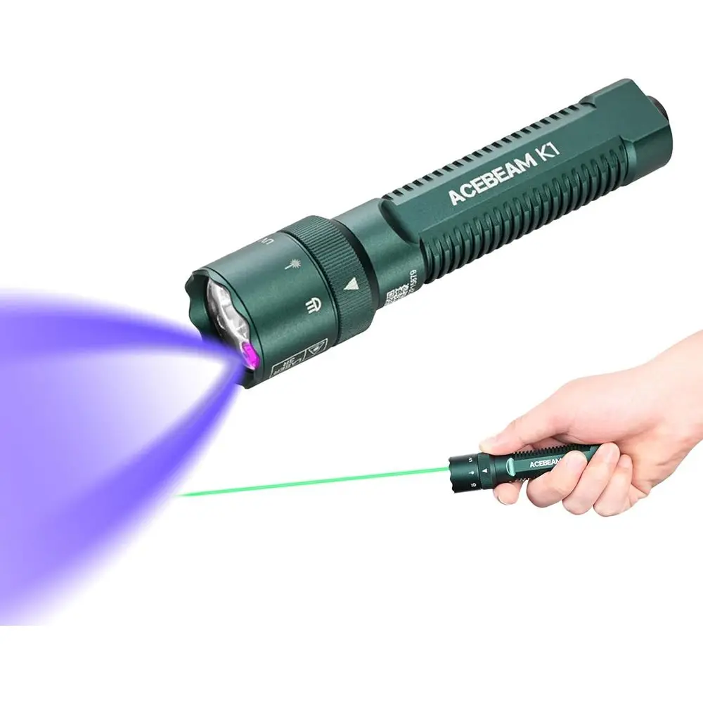 

Перезаряжаемый EDC-фонарь AA с зеленым лучом, УФ-излучением и белым светодиодом, 1000 люмен, ключевой фонарь, три источника света, суперяркий