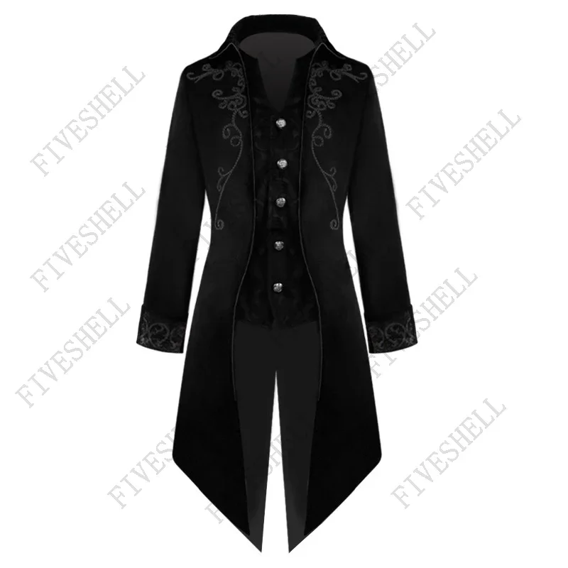 Heren Middeleeuwse Steampunk Smoking Gotische Vintage Renaissance Jassen Victoriaanse Halloween Cosplay Kostuum Carnaval Feestjurk Jassen