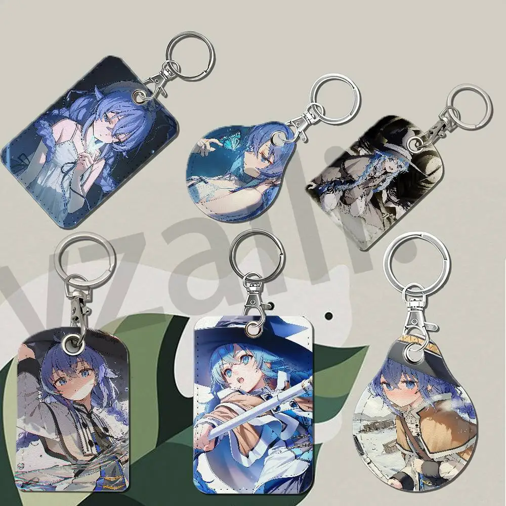 M-mushoku tensei R-Roxy Migurdia Protective Printed Leather Card Case Metal Keychain for Bank Credit Bus Subway ID Cards