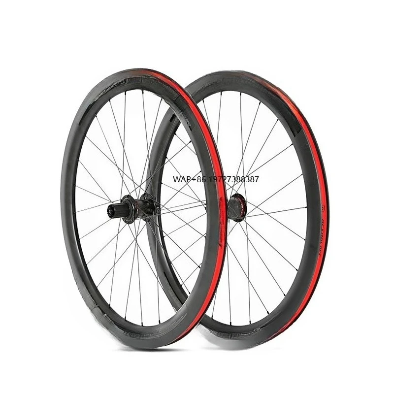 

Retrospec High Quality Carbon Fiber Disc Brake 24-Hole Flat Strip Rim 50mm Road Bike 700C Wheelset CN Spokes