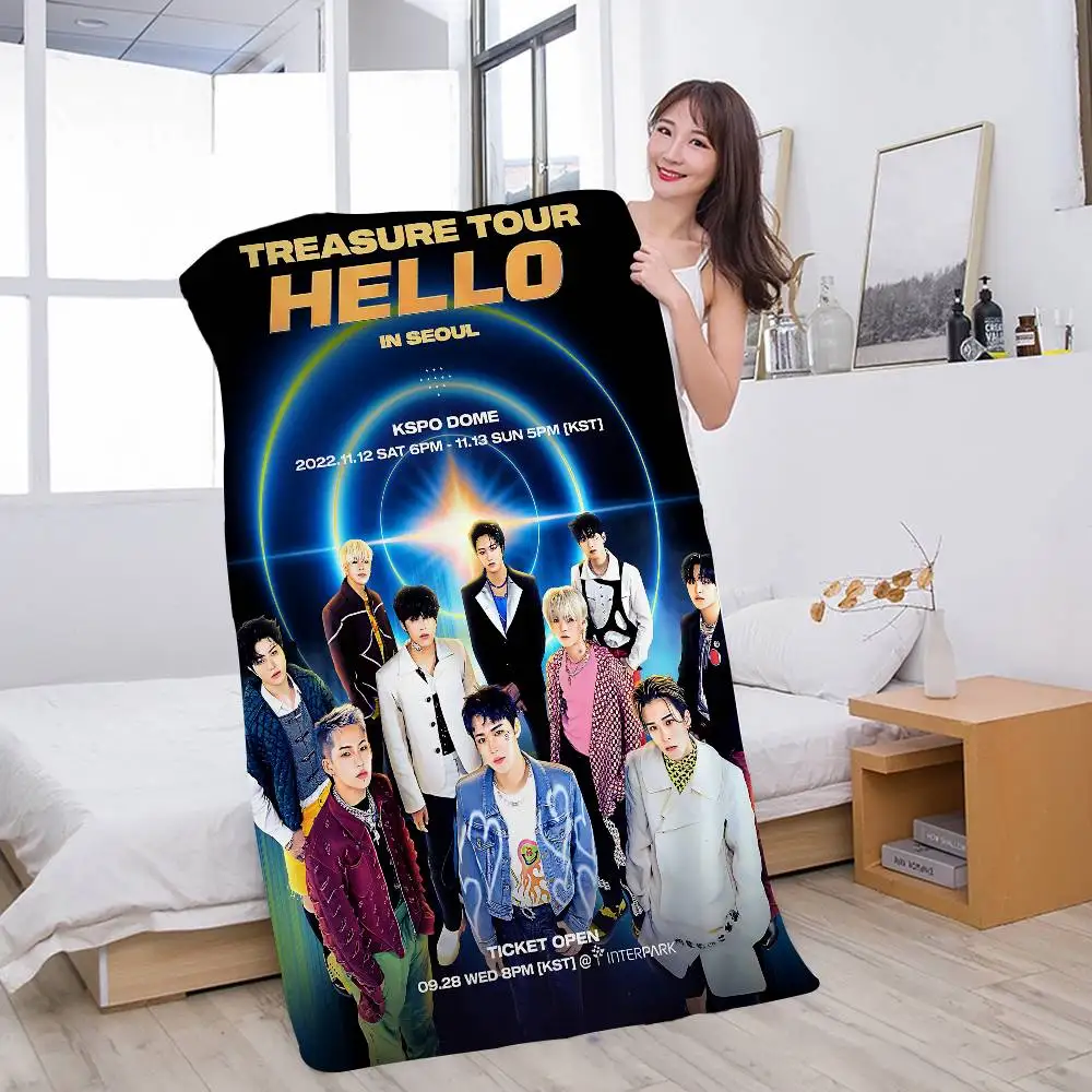 Kpop GROUP T-TREASURE Microfiber Printed Beach Towel Mountain Climbing Yoga Beach Swimming Running Absorbent Soft Towel