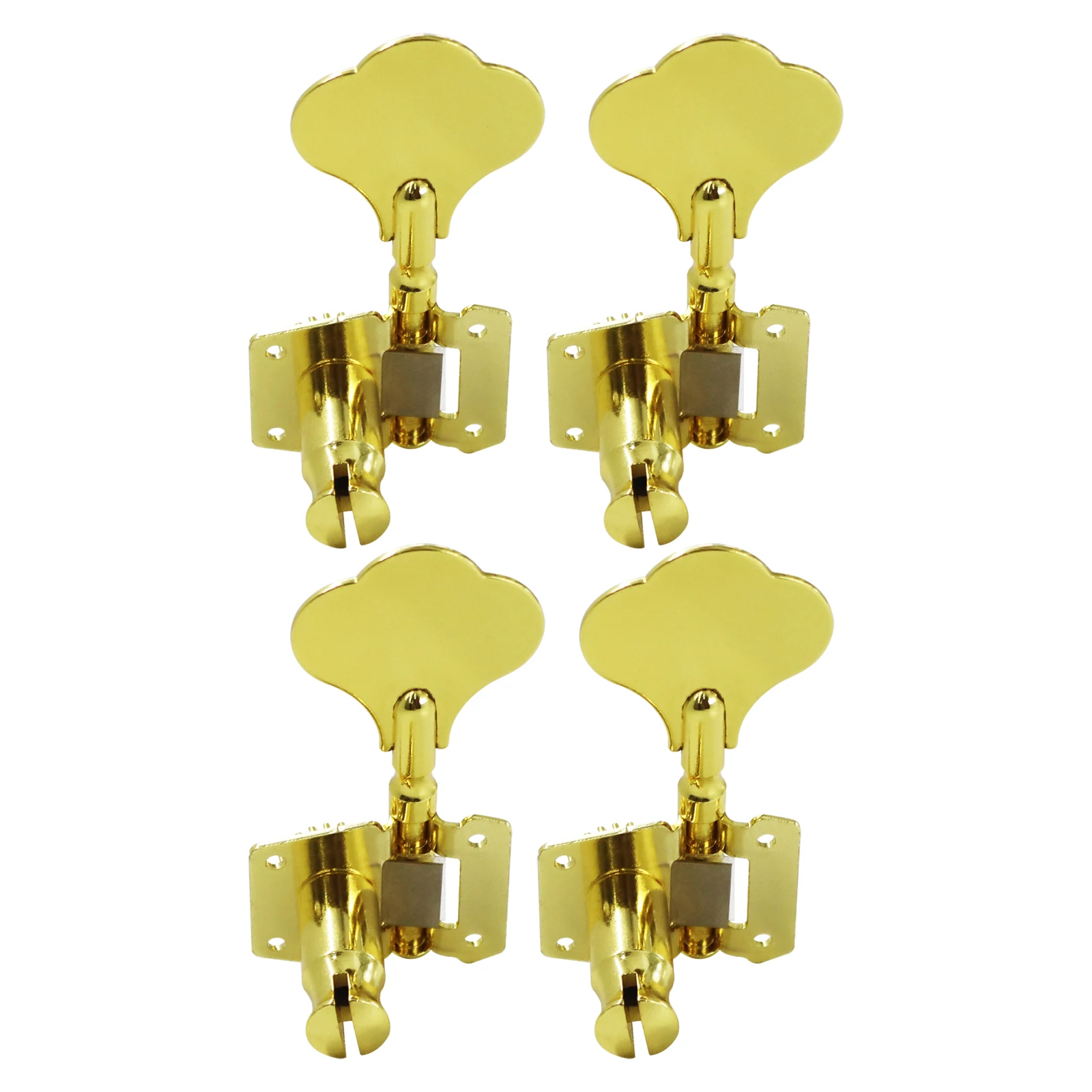 RUKOVA A Set Open Style Electric Bass Tuning Machine Heads Tuners 4R, Available in Golden / Black / Chrome