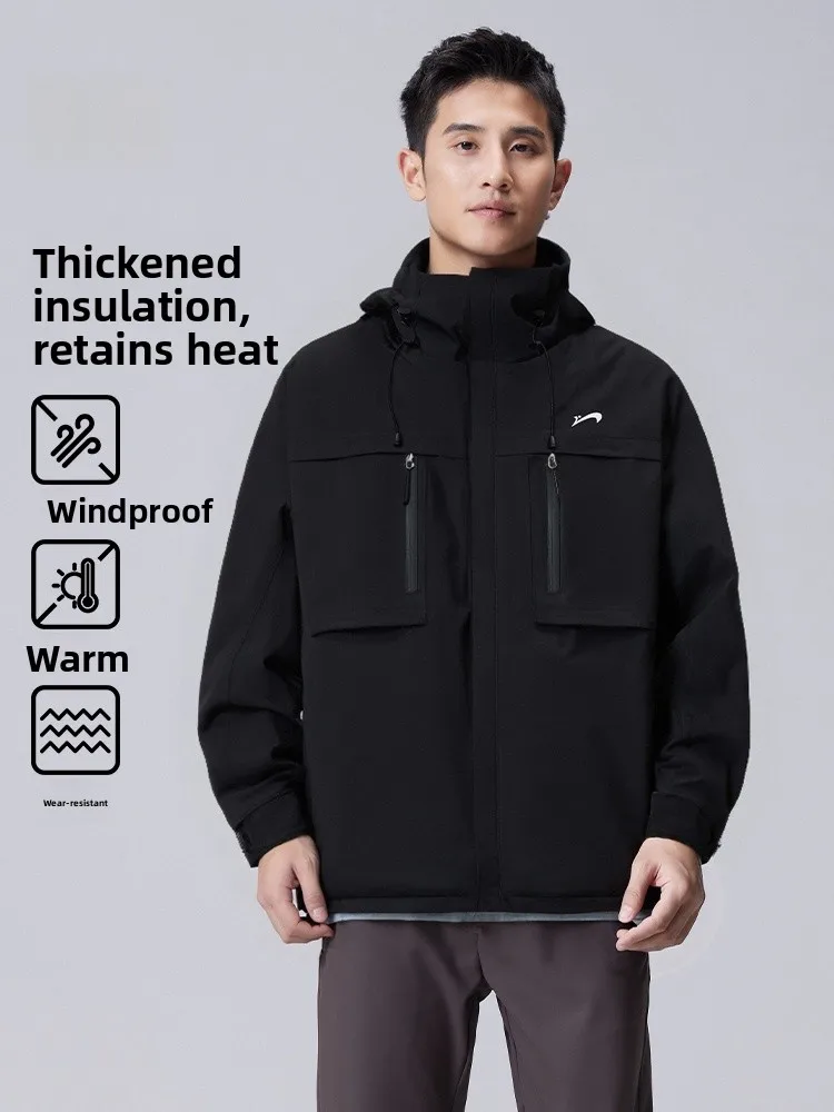 

Tee-in-One Outdoor Men's Jaet Windproof Spring Autumn New Sle Guiren Bird Polyester Long Sve Hooded Coat