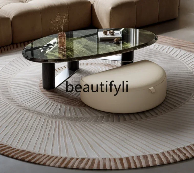 

Italian minimalist marble coffee table high-end oval coffee table