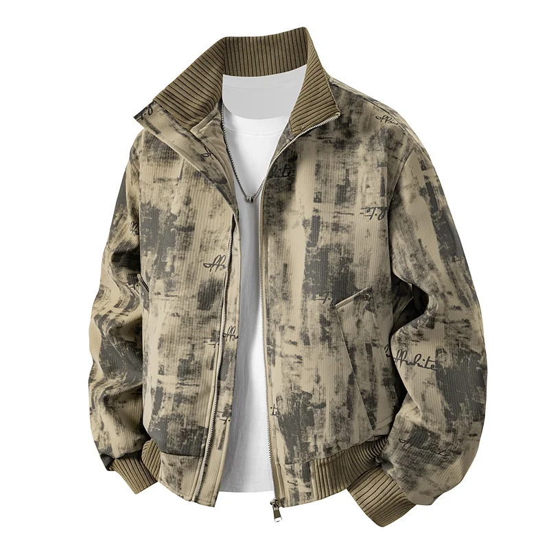 

Весенне-осенние мужские куртки: модные куртки с воротником-стойкой, верхняя одежда с длинным рукавом, свободные и удобные мужские куртки, мужская одежда