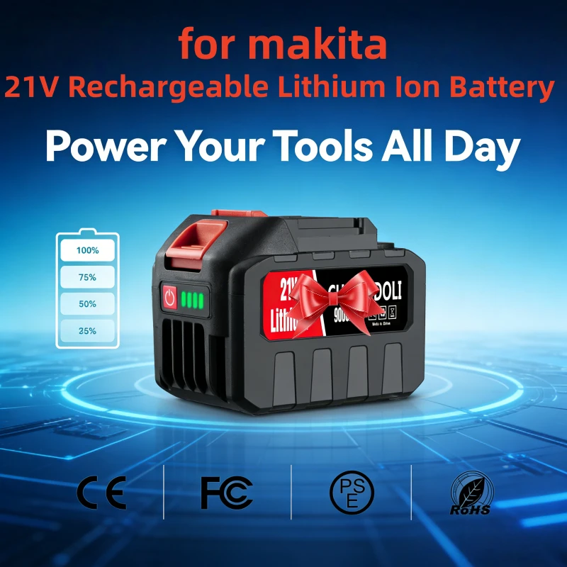 

21V 6000mAh Lithium Battery Replacement for Makita 18V BL18 series Power Tool High Capacity Li-ion Cordless Battery Pack Parts