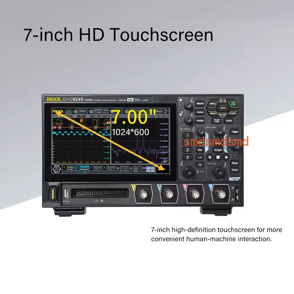 DHO900 Series Oscilloscope: 4CH, 125/250MHz, 25Mpts,Automotive Electronics Protocol Decoder &  Bode plot(DHO914S/DHO924S)