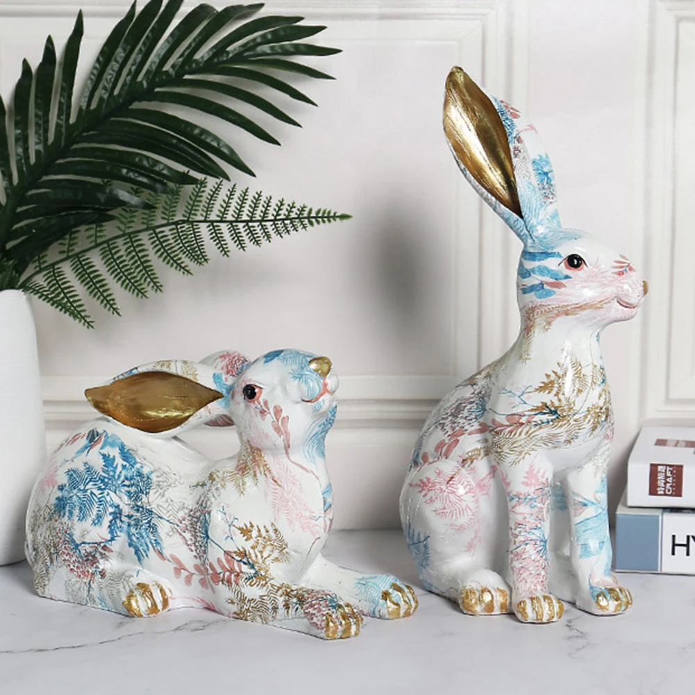 تمثال أرنب التماثيل الأرنب الإبداعية الراتنج أرنب الديكور أرنب عيد الفصح زخرفة للمنزل مكتب سطح المكتب