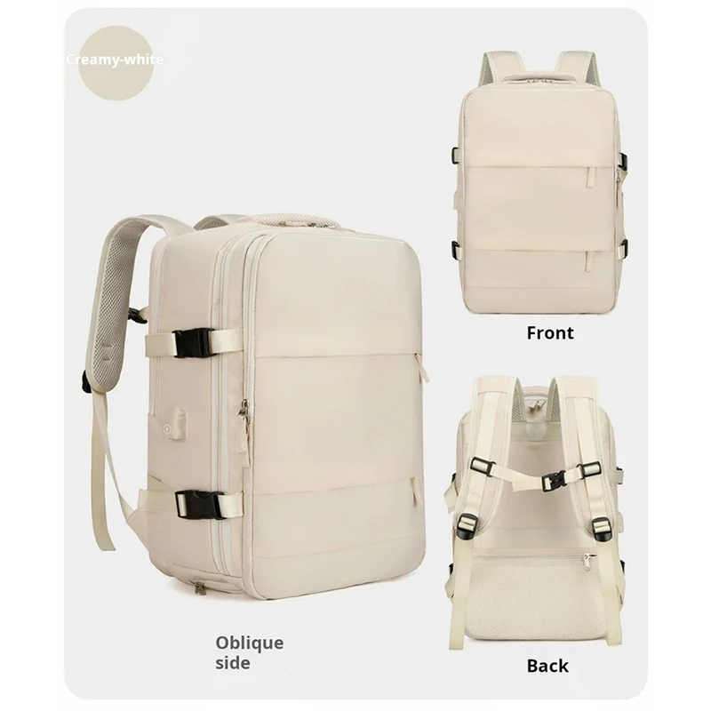 Sac à dos pour ordinateur portable pour femme, sac d\'école de chargement USB pour adolescente, sac à chaussures indépendant, sac à dos de voyage,
