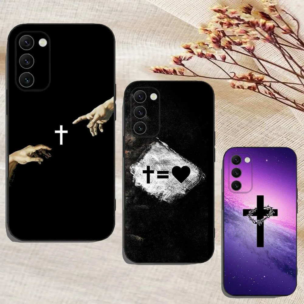 

Faith Cross Cool Phone Case For Samsung Galaxy A13,A21s,A22,A31,A32,A52,A53,A71,A80,A91 Soft Black Cover