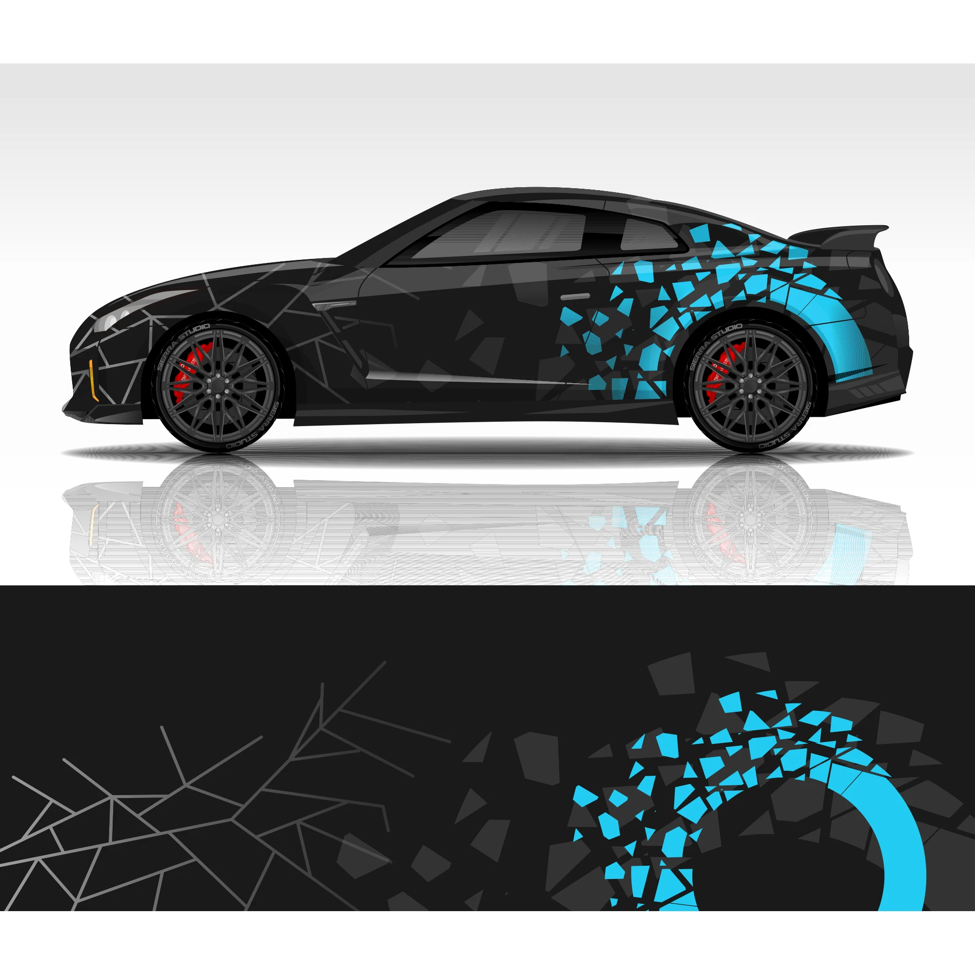 Racing Car Stickers Car Full Wrap Sticker Car Decal Decorative Cut Body Racing Graphic Decal Vinyl Wrap Modern Red Width 60cm