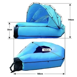 New Lazy Fast Inflatable Sofa Bed Beach Sleeping Bag Outdoor Camping Sofa Uv Protection Shade Music Festival