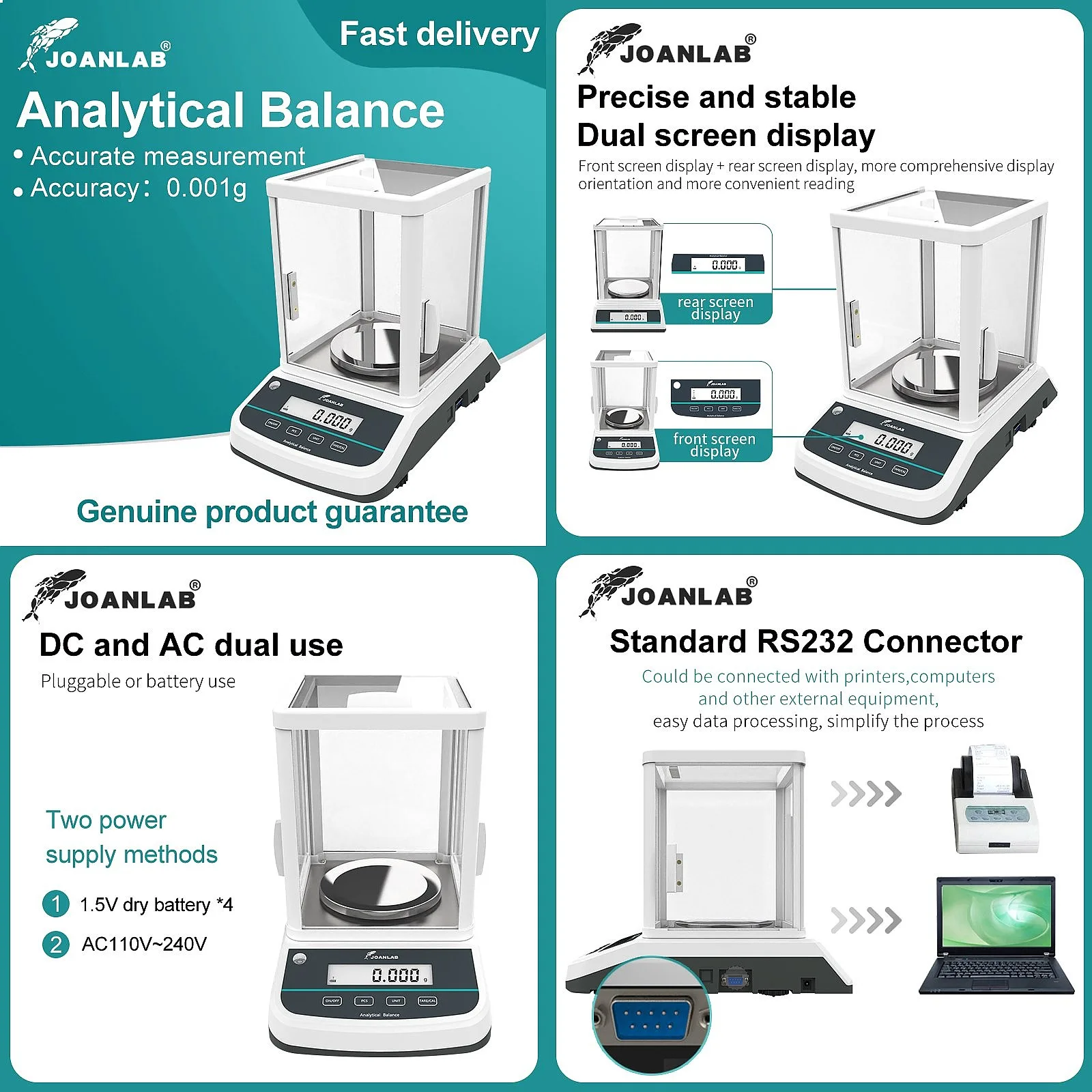 Analytical Balance 0.001g Precision Lab Digital Scale 200g 300g 500g