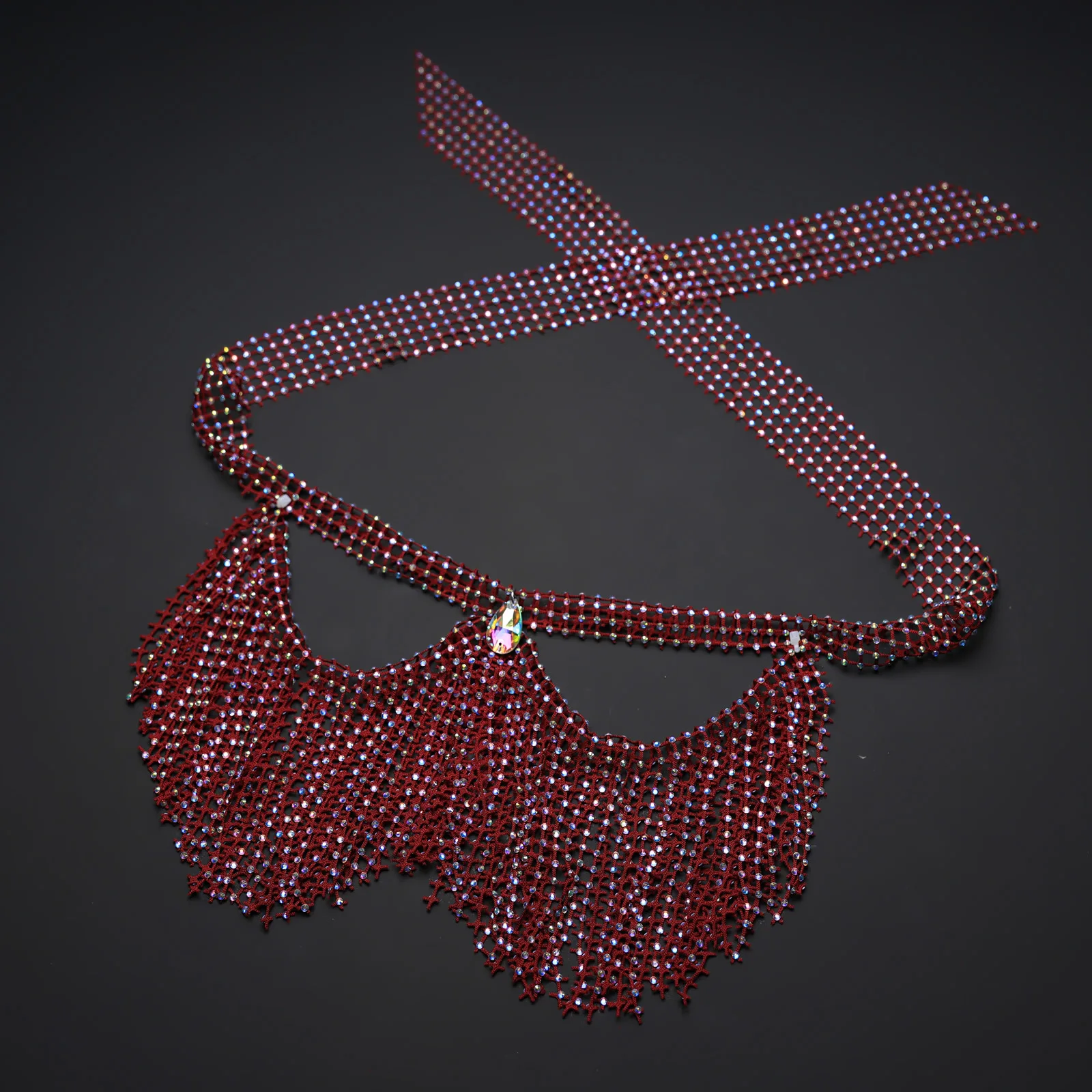 Exotische Cos Westerse stijl buikdanssluier Fijne Flash Hot Diamond Yashmak Prestaties Oude Hanfu gezichtsbedekking voor vrouwen