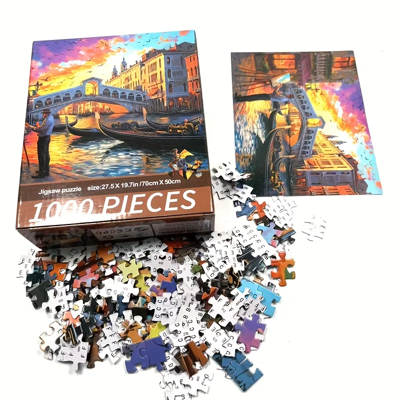 Puzzle de peinture d'artiste de venise, 1000 pièces, 27x20 pouces (70x50cm), Puzzle d'art Premium pour adultes, cadeau relaxant