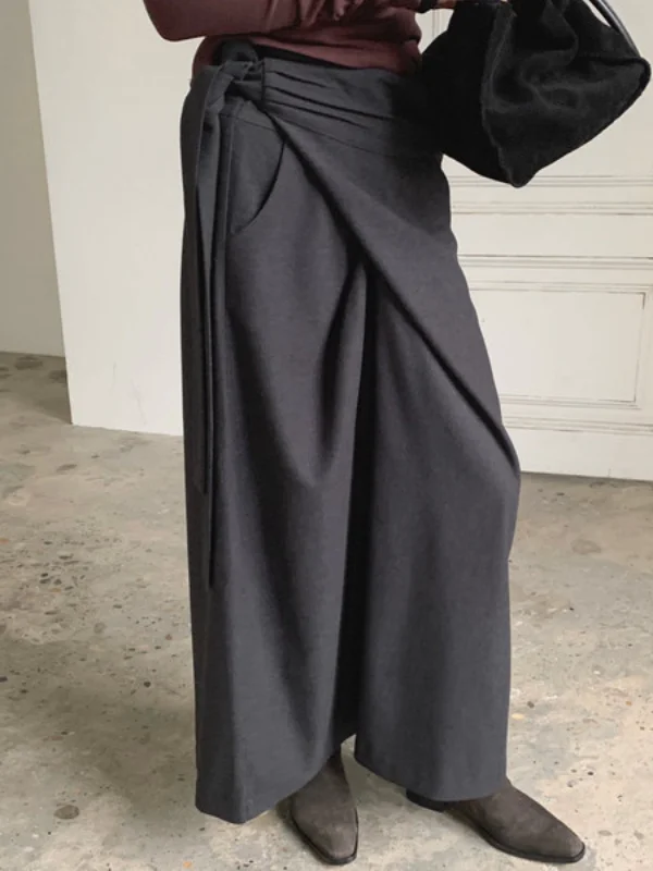 الرجعية Sle غير المتماثلة عالية الخصر النطاقات ميدي تنورة المرأة Faion الإحساس تصميم تحسس تراجع تصميم تحسس تنورة #1