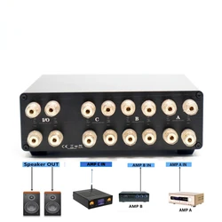 Commutateur de signal audio passif 3 en 1, amplificateur audio HiFi domestique, haut-parleur, sélection de lecture PK, commutateur pour écouter de la musique, 3 options