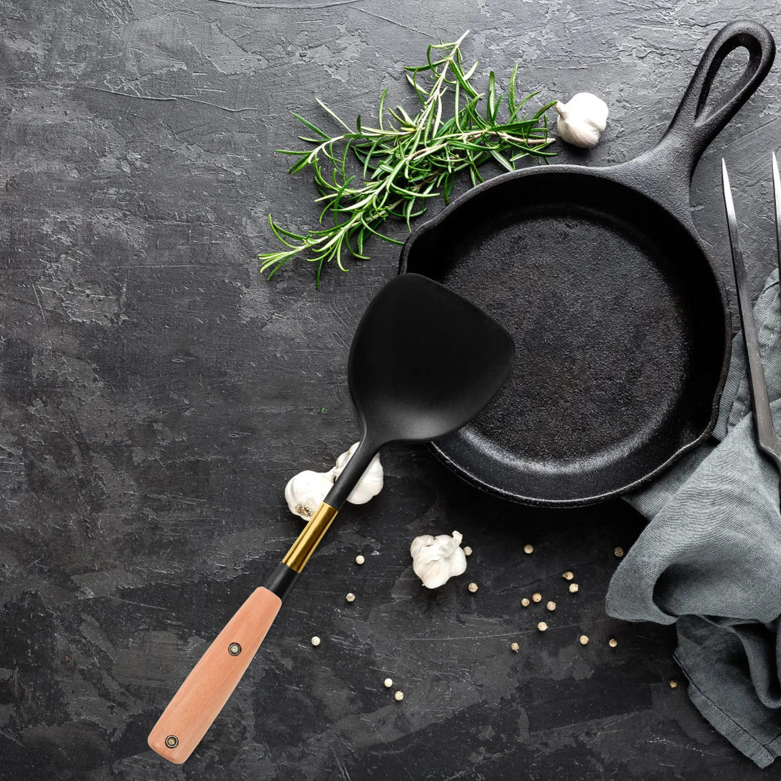 

Multi-Functional Wooden Spatula Handle Anti-Scald Replacement Safe for Home Cooking Wooden Spatula Handle