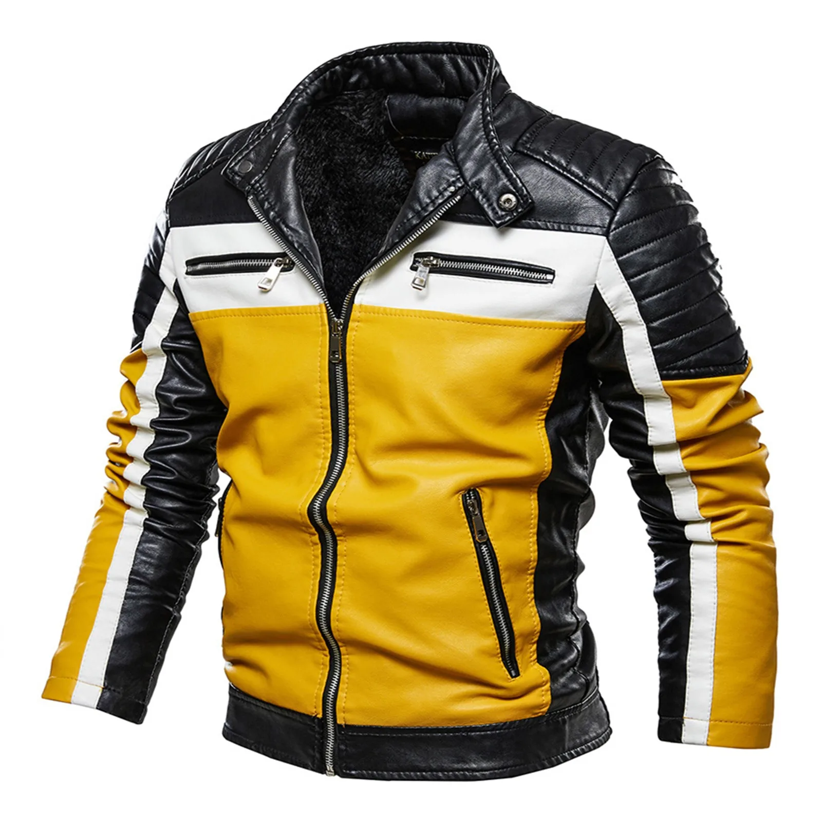 

Windproof Zip Up Jackets Outwear For Mens Heavyweight Lined Fleece Streetwear Sweatshirt Coat Male Baseball Jackets Outerwear