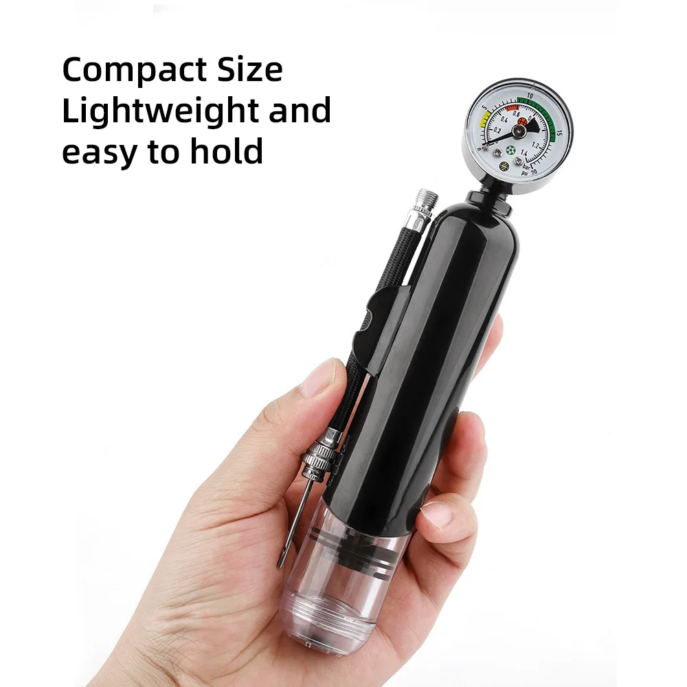 مضخة كرة هوائية محمولة مع مقياس ضغط مع خرطوم قابل للفصل لمضخة رياضية محمولة لكرة القدم وكرة السلة وكرة القدم