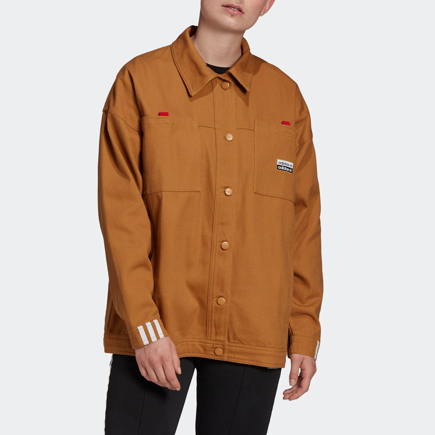 

Adidas Оригинальная куртка в три полоски, женская повседневная верхняя одежда, спортивная одежда GD2994