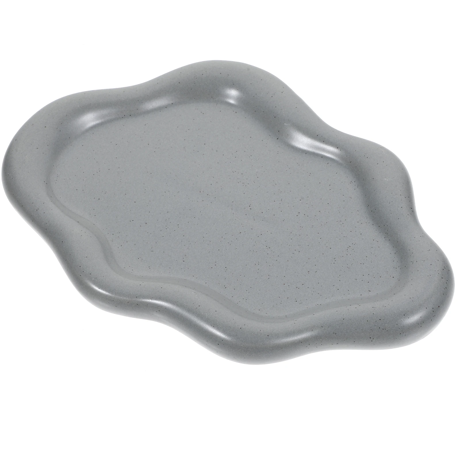 

Ceramic Cloud Snack Plate Vintage Decorative Jewelry Tray for Desk Table Display Storage Grey Color Dustproof Easy Clean