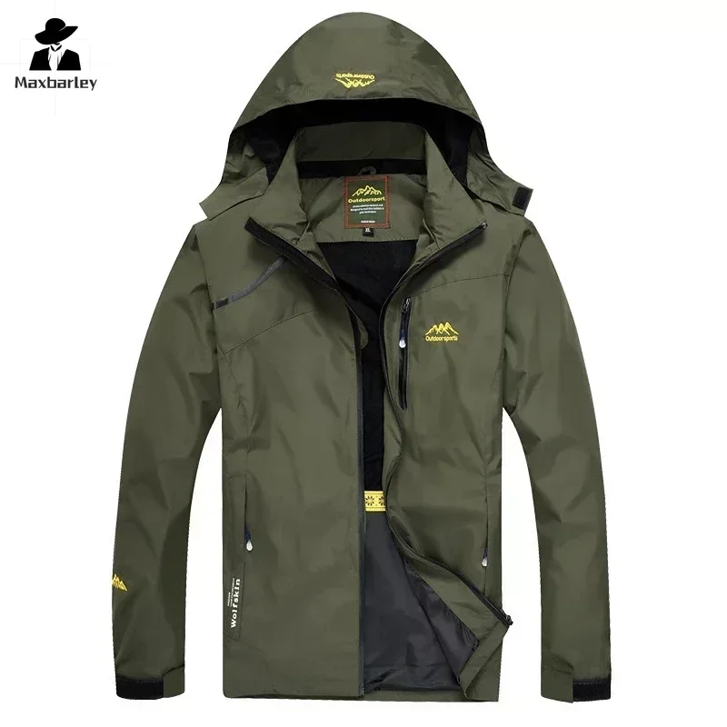 

Men's Jackets Camping Spring Autumn Casual Men Outwear Raincoat Waterproof Hooded Coats Male Breathable Cargo Jackets 2024