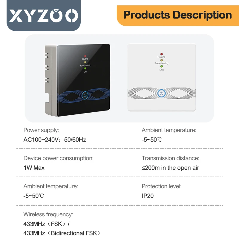 Imagem -06 - sem Fio Termostato Controlador de Temperatura e Receptor Wi-fi Tuya Caldeira a Gás Aquecimento de Piso Atuador Smart Life App rf