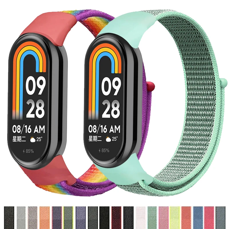 Sport Nylon Schleife Strap Für Xiaomi Mi Band 10/9/8 Armband Einstellbar Atmungsaktive Correa Für Mi Band 10/9/8 NFC Strap Zubehör