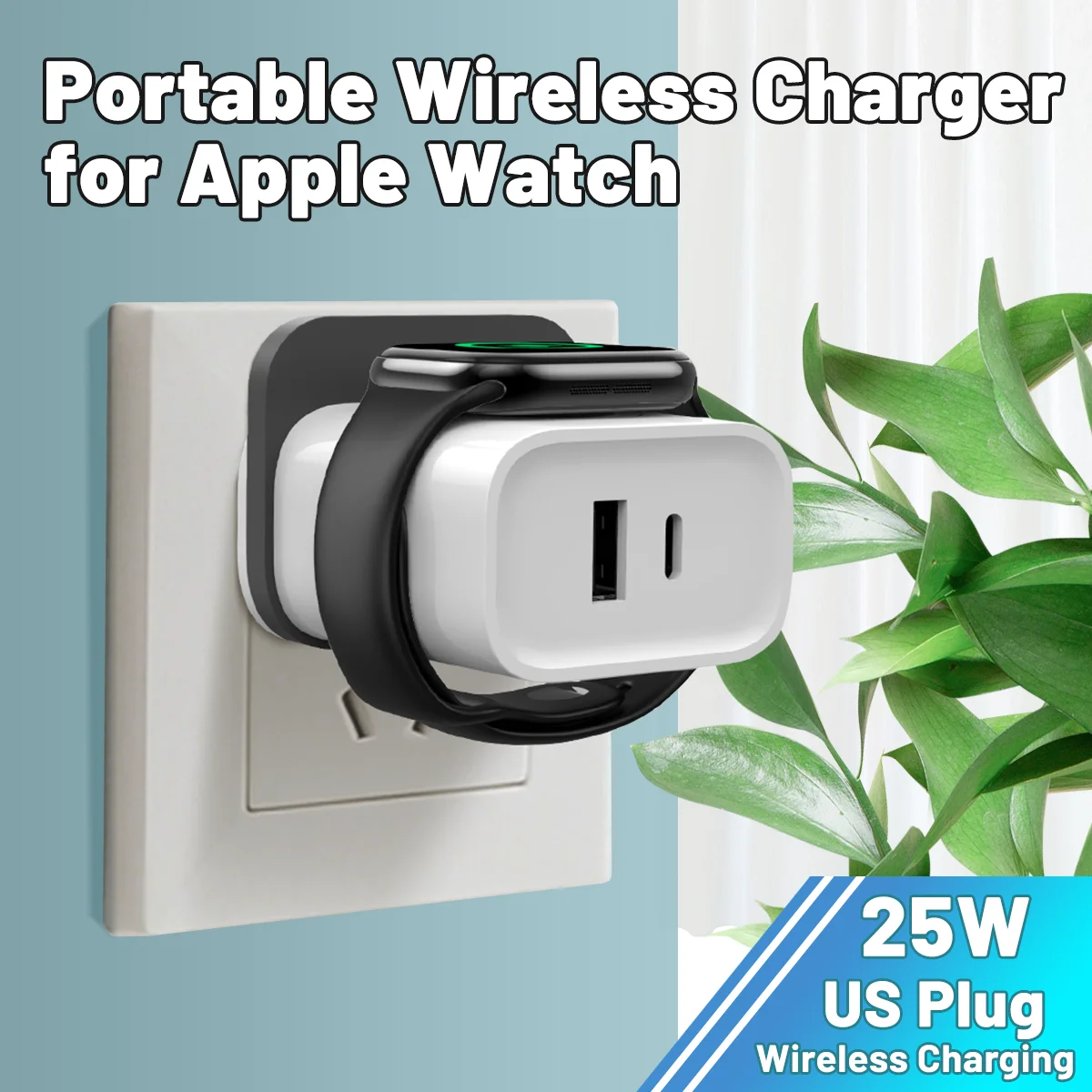 

3in1 Portable Charger For Apple Watch Charger with 25W Fast Charging Block 3 in 1 PD USB C Wall Charger Block for iPhone Ipad