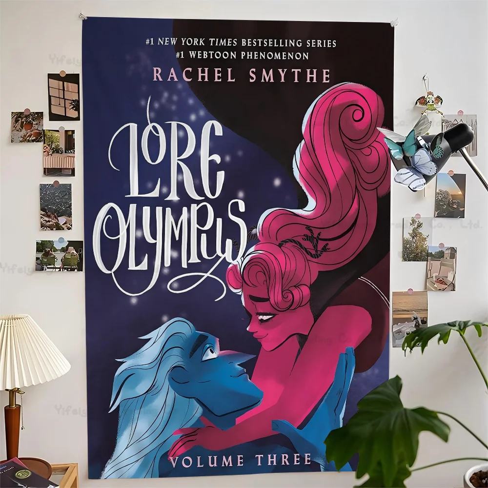 Lore Olympus Books Anime Tapestry Hippie Flower Wall Carpets Dorm Decor Wall Hanging Home Decor