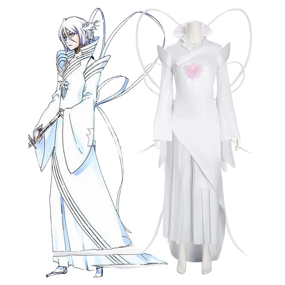 

Anime Rukia Kuchiki Swastika Baixia Punishment Cosplay Costume Women White Dress Uniform Holloween Party Outfit