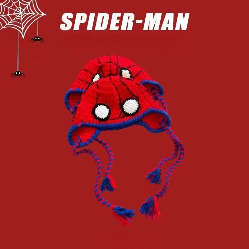 Marvel Spiderman Peripheral Movies sombrero de lana cálido para niños, dibujos animados divertidos, padres e hijos, al aire libre, regalo de invierno