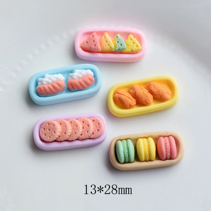 10Pcs Cute Macaron Biscuit Flat back Resin Cabochon Round Candy Fake Food DIY Embellishments for Scrapbooking Phone Deco Parts