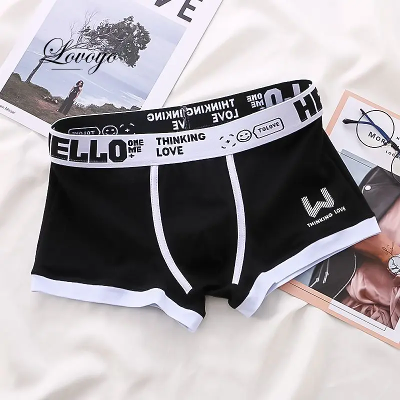 Boxers de algodão convexo em U respirável masculino, cueca masculina, calcinha sexy, roupas íntimas letras, tamanho grande, na moda