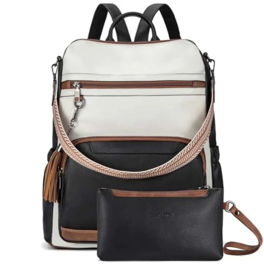 

Leather Laptop Backpack for Women Designer Travel Backpack with Laptop Compartment Ladies Computer Shoulder Bags