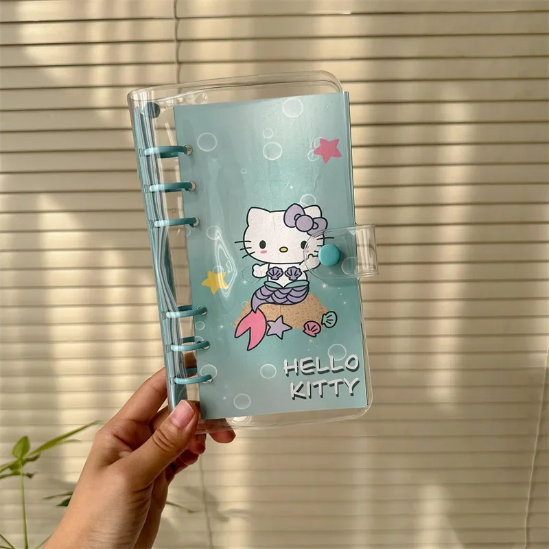 Kawaii Hallo Kitty Notizbuch Vollfarb seite mit Stift Anime Cartoon DIY abnehmbare Binder Handbuch 45 Blatt Studenten Briefpapier