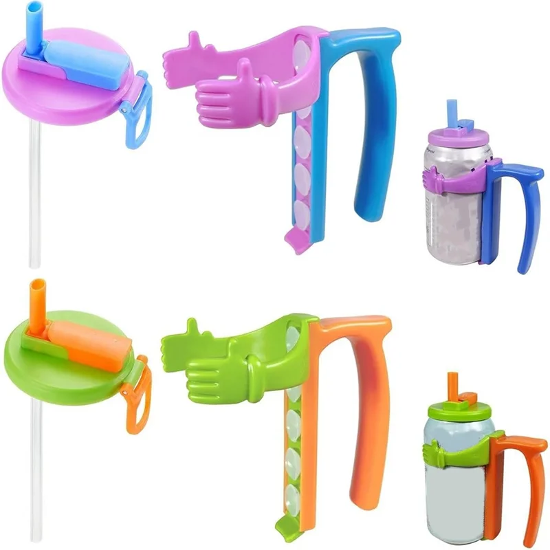 B08B-علبة حامل ل 12 أونصة يمكن يغطي مع القش + يمكن حامل مع مقبض الصودا يمكن الأغطية ومجموعة أصحاب