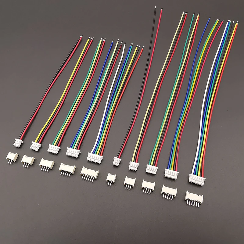 10Sets Mini Micro JST 1.25 1.25mm Pitch Male Female Connector 2/3/4/5/6/7/8 Pin Plug With Terminal Wires Cable Socket 28AWG