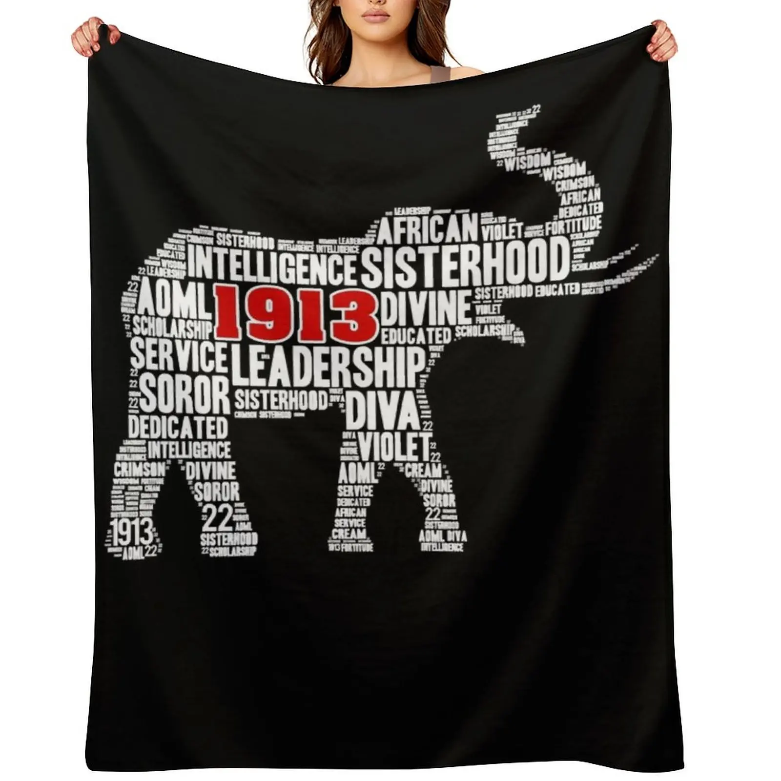 

Delta-1913 Sorority Elephant Sigma-Theta Words Throw Blanket Extra Large Throw Thermal Blankets For Bed For Baby Blankets