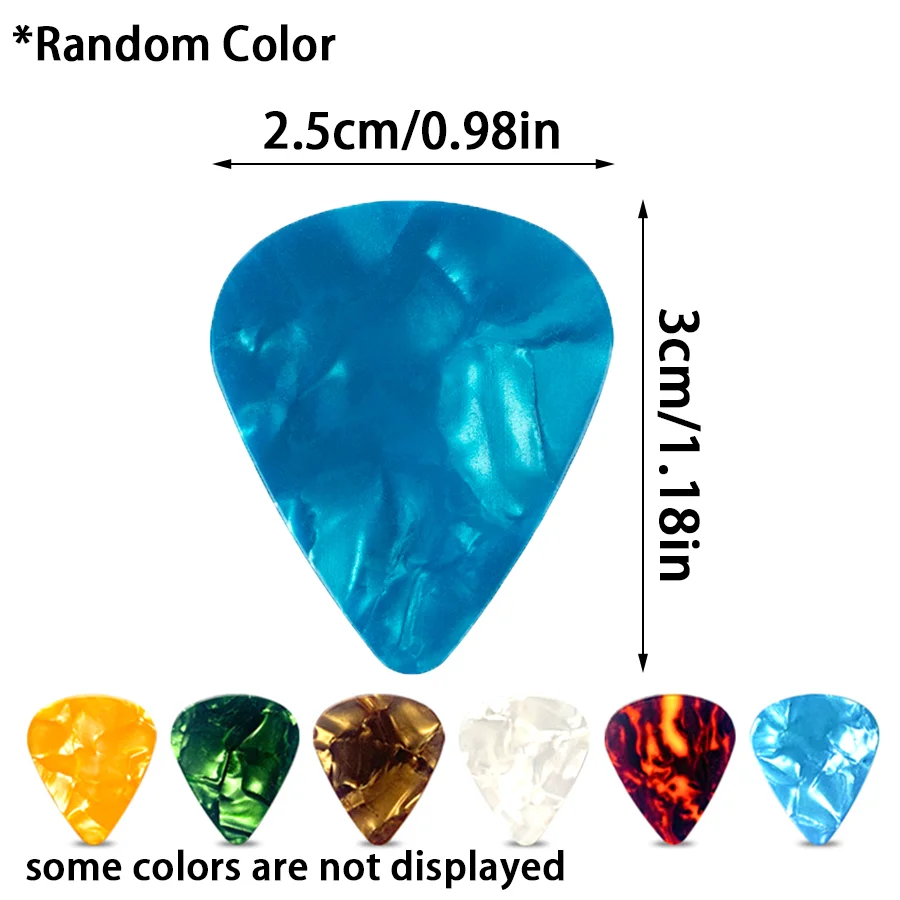 20-50pcs Smooth Celluloid Guitar Picks with Storage Organizer, Random Plectrum for Bass, Ukulele & String Instrument Playing XJM