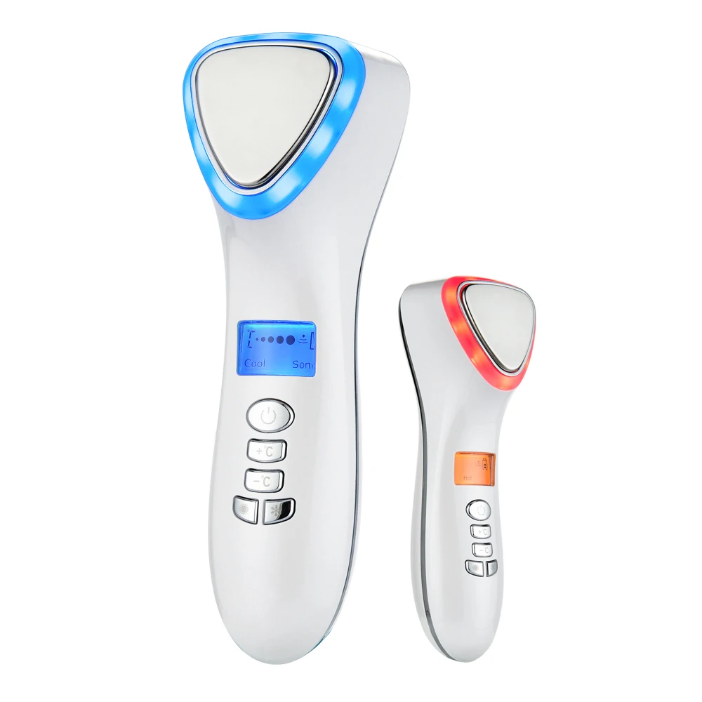 

Hot and Cold Face Massager LED Photon Therapy Vibration Nutrition Import Face Lifting Machine Skin Deep Cleansing Device