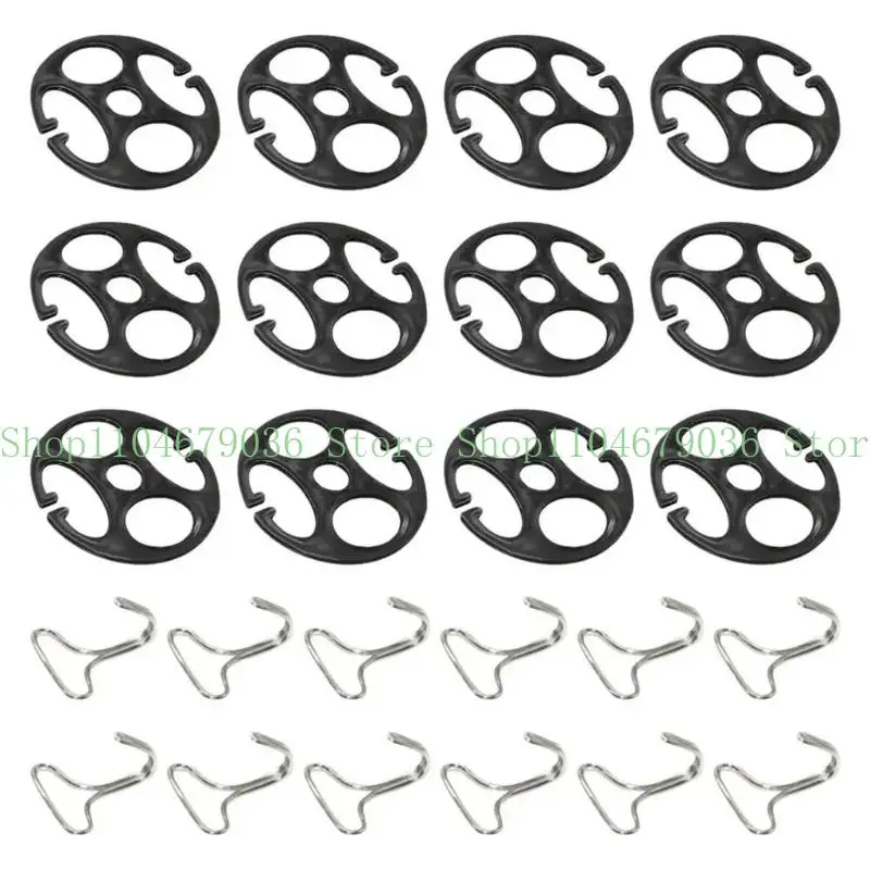 652F Plum Plate Metal Hooks Set Easy Installation Include 12pcs Chuck and 12pcs Hook