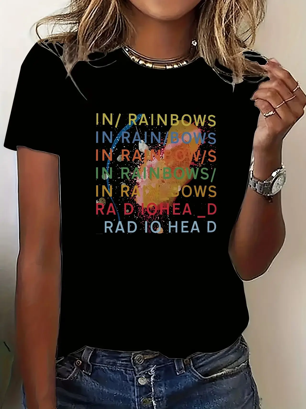 

Radiohead Rock Band с принтом американской уличной хип-хоп винтажная черная футболка с короткими рукавами унисекс