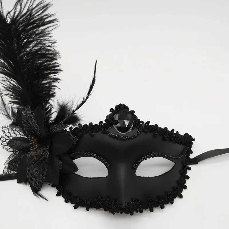 

12pcs Event Women Girl Masquerade Lace Eye Mask Half-face Feather Masks Party Venetian Mardi Gras Birthday