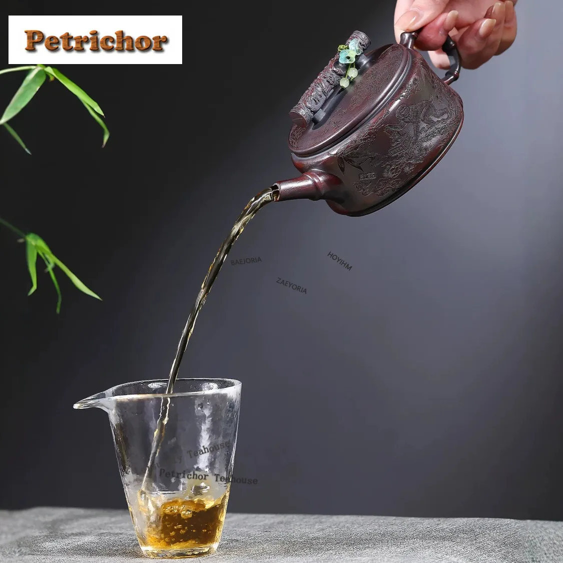 HOYIHM 280ml High-end Yixing Purple Clay Teapots Handmade Large Caliber Pot Raw Ore Antique Brass Mud Kettle Zisha Tea Set